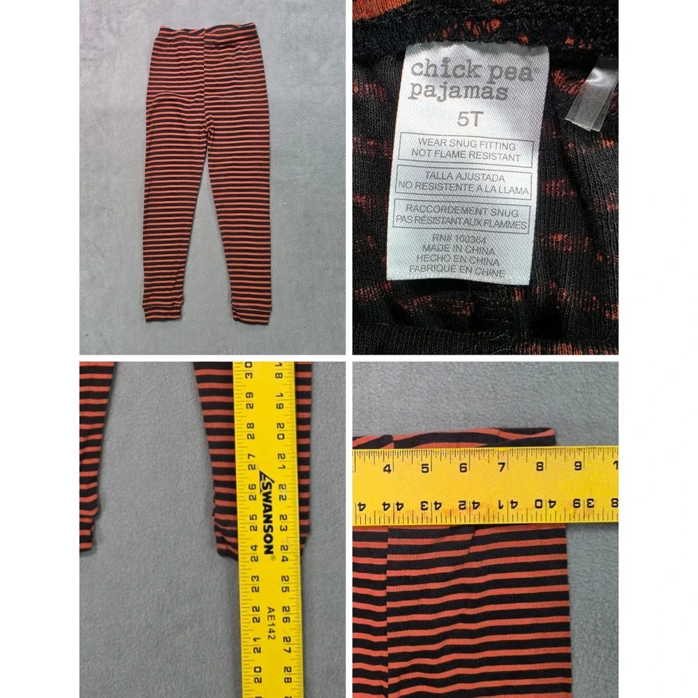 NWT Chick Pea Halloween Dinosaur Pajama Set Boys 5T 2pc Black Orange
